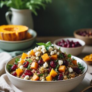 Quinoa Salad with Roasted Butternut Squash and Cranberries - Vegetarian - Easy Daily Kitchen