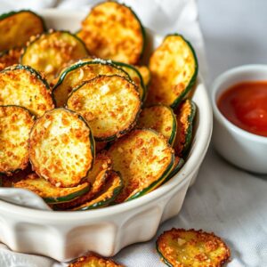 Crispy Parmesan Baked Zucchini Chips - Vegetarian - Easy Daily Kitchen