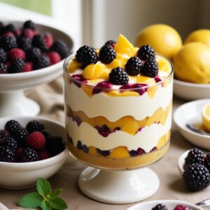 Blackberry Lemon Bliss Trifle - Vegetarian - Easy Daily Kitchen