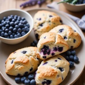 Delightful Blueberry Lavender Scones - Vegetarian - Easy Daily Kitchen