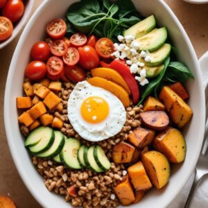 Sunrise Farro Veggie Bowl - Vegetarian - Easy Daily Kitchen