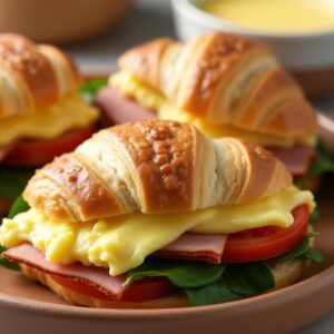 Morning Ham and Cheese Croissant Delight - Low Lactose - Easy Daily Kitchen