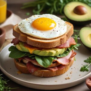 Avocado Turkey Bacon Sunrise Sandwich - High Protein - Easy Daily Kitchen