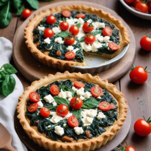 Morning Garden Tart with Spinach and Goat Cheese - Vegetarian - Easy Daily Kitchen