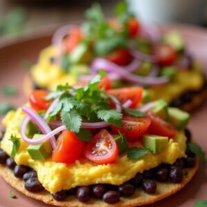 Sunrise Black Bean and Egg Tostadas - Vegetarian - Easy Daily Kitchen