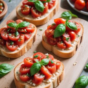 Tuscan Tomato and Basil Bruschetta - Vegetarian - Easy Daily Kitchen