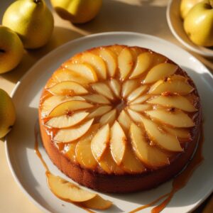 Spiced Pear Caramel Cake - Vegetarian - Easy Daily Kitchen
