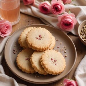 Delicate Cardamom and Rose Water Shortbread Cookies - Vegetarian - Easy Daily Kitchen