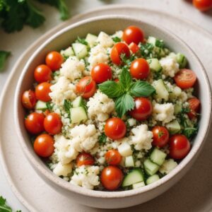 Garden Fresh Cauliflower Tabbouleh - Vegan - Easy Daily Kitchen