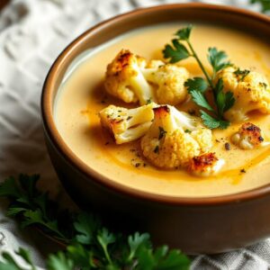 Velvety Cauliflower & Garlic Bliss Soup - Vegan - Easy Daily Kitchen