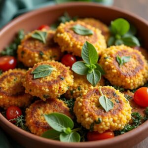 Golden Quinoa and Lentil Fritters - Vegan - Easy Daily Kitchen