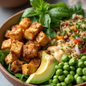 Crunchy Tofu & Edamame Vitality Bowl - Vegan - Easy Daily Kitchen