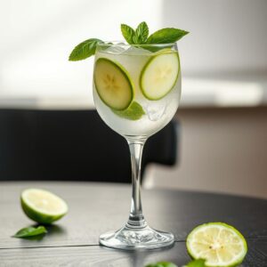 Refreshing Cucumber Basil Gin Fizz - Low Calorie - Easy Daily Kitchen