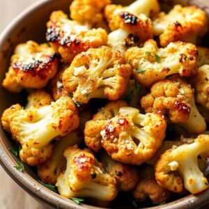 Golden Garlic Parmesan Roasted Cauliflower - Vegetarian - Easy Daily Kitchen