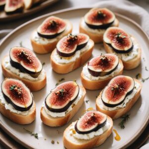 Sweet and Savory Goat Cheese and Fig Crostini - Vegetarian - Easy Daily Kitchen