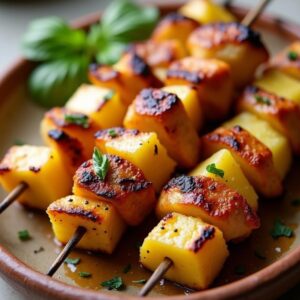 Tropical Jerk Chicken and Pineapple Skewers - Low Fat - Easy Daily Kitchen