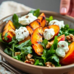 Summer Delight Grilled Stone Fruit and Ricotta Salad - Vegetarian - Easy Daily Kitchen