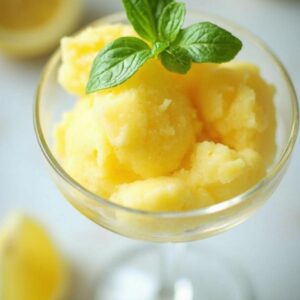 Zesty Lemon Basil Sorbet - Vegan - Easy Daily Kitchen