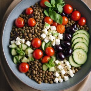 Mediterranean Lentil and Feta Fusion Salad - Vegetarian - Easy Daily Kitchen
