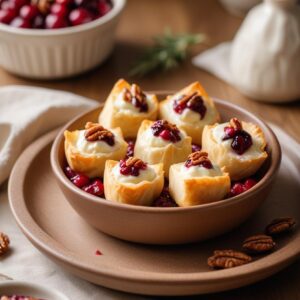 Festive Brie and Cranberry Phyllo Bites - Vegetarian - Easy Daily Kitchen
