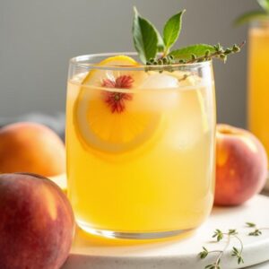Refreshing Peach Thyme Lemonade Bliss - Vegan - Easy Daily Kitchen