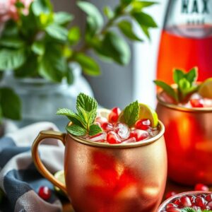 Festive Pomegranate Moscow Mule - Low Calorie - Easy Daily Kitchen