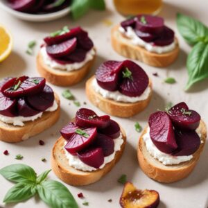 Gourmet Beet and Chevre Toasts - Vegetarian - Easy Daily Kitchen