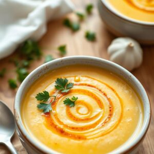 Creamy Roasted Garlic & Potato Comfort Soup - Vegan - Easy Daily Kitchen