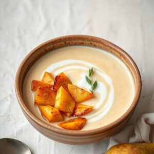 Autumnal Roasted Parsnip and Pear Velouté - Vegan - Easy Daily Kitchen