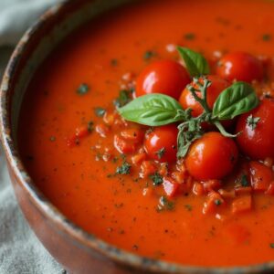 Velvety Red Pepper-Tomato Bisque - Vegetarian - Easy Daily Kitchen