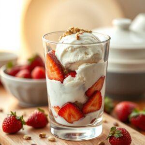 Sun-Kissed Roasted Strawberry Buttermilk Ice Cream - Vegetarian - Easy Daily Kitchen