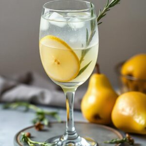 Elegant Rosemary Pear Sparkler - Vegan - Easy Daily Kitchen