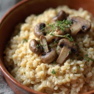 Creamy Oatmeal Mushroom Risotto - Vegetarian - Easy Daily Kitchen