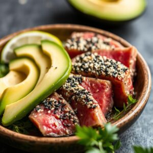 Seared Sesame Ahi Tuna Delight - Low Calorie - Easy Daily Kitchen
