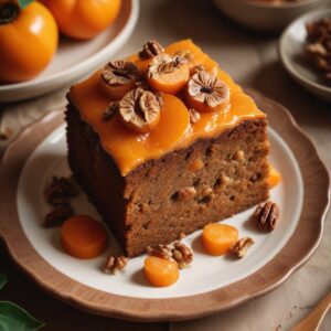 Autumnal Spiced Persimmon Delight Cake - Vegetarian - Easy Daily Kitchen