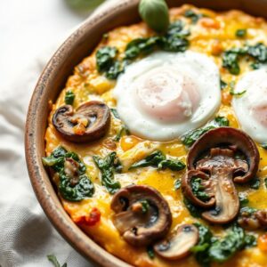Savory Delight Spinach and Mushroom Frittata - Vegetarian - Easy Daily Kitchen