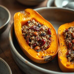 Autumn Harvest Stuffed Butternut Squash - Vegan - Easy Daily Kitchen