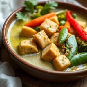 Vibrant Thai Green Curry with Tofu & Fresh Veggies - Vegetarian - Easy Daily Kitchen