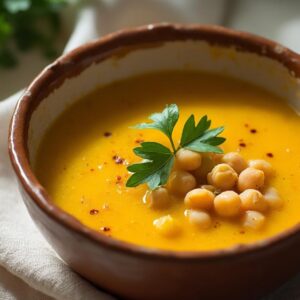 Golden Saffron Chickpea Soup - Vegan - Easy Daily Kitchen
