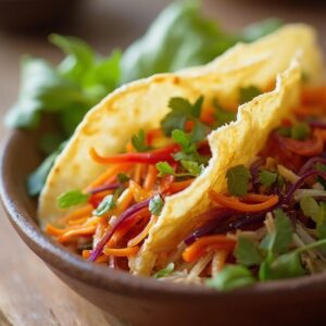Crunchy Asian Fusion Rice Paper Tacos - Vegan - Easy Daily Kitchen