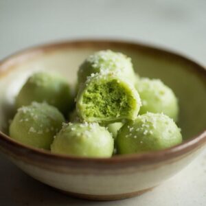 Green Tea Coconut Bliss Mochi Bites - Vegetarian - Easy Daily Kitchen