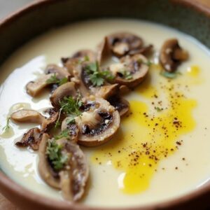 Elegant Mushroom and Truffle Oil Cream Soup - Vegetarian - Easy Daily Kitchen