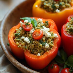 Greens & Grains Bell Pepper Boats - Vegetarian - Easy Daily Kitchen